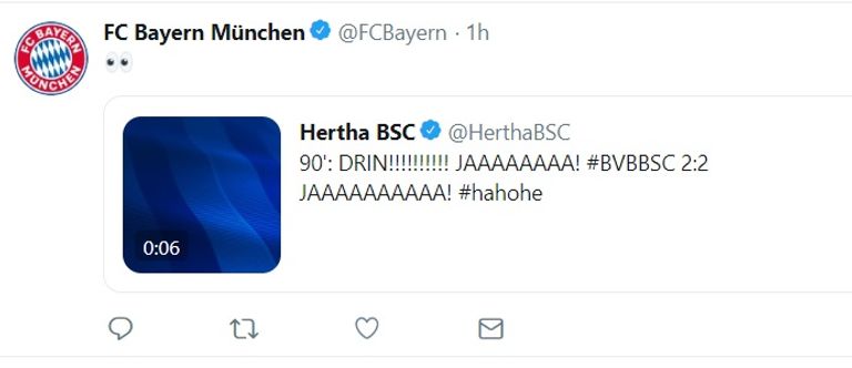 تغريدة حساب بايرن بايرن ميونيخ