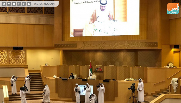 الشيخ محمد بن راشد خلال افتتاحه جلسة المجلس الوطني الاتحادي