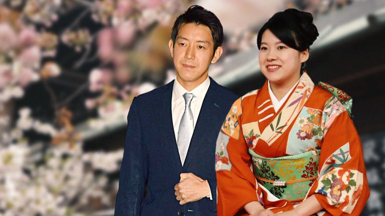 الأميرة اليابانية أياكو وخطيبها