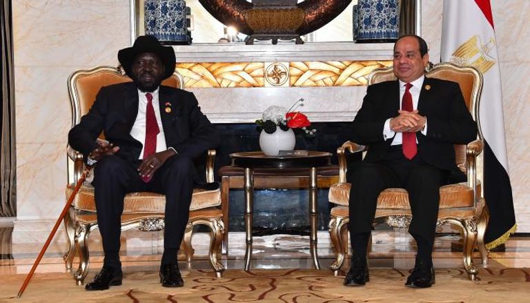 الرئيس المصري عبدالفتاح السيسي ورئيس جنوب السودان سلفاكير