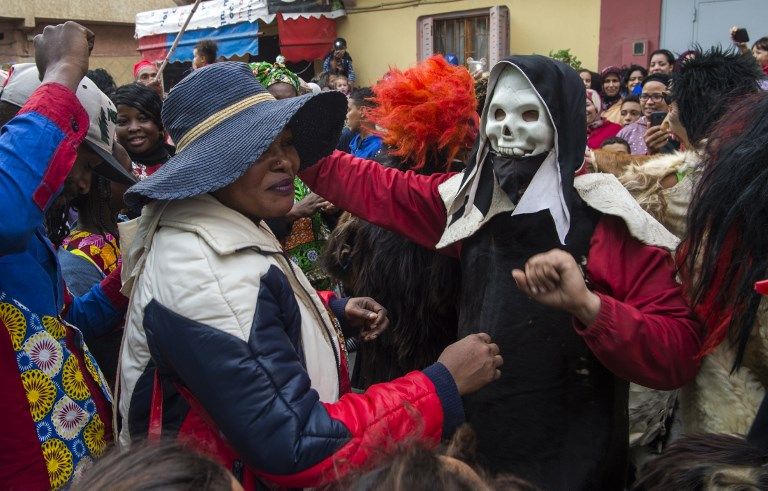جانب من الاحتفالاا في شوارع الرباط