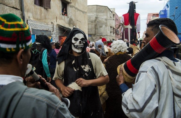 جانب من الاحتفالاا في شوارع الرباط