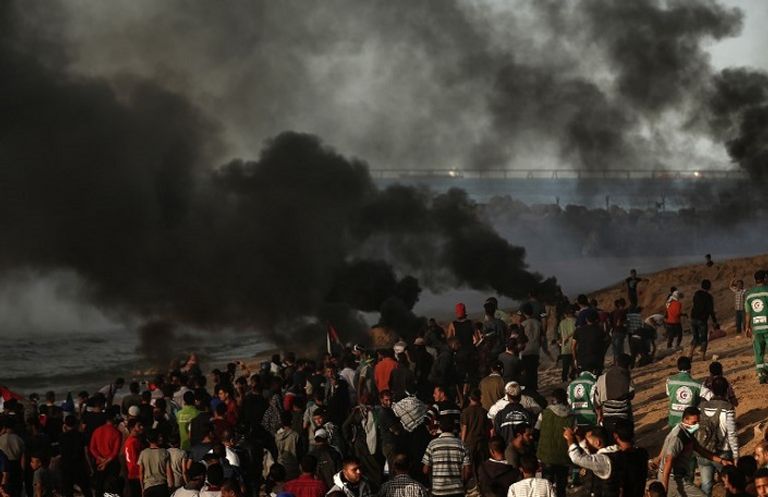 اشتباكات بين الفلسطينيين وقوات الاحتلال - أ. ف. ب