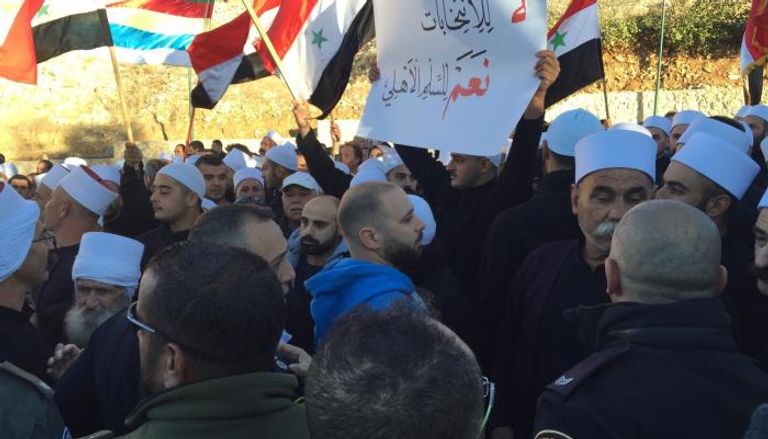 احتجاجات في مرتفعات الجولان ضد الانتخابات البلدية الإسرائيلية