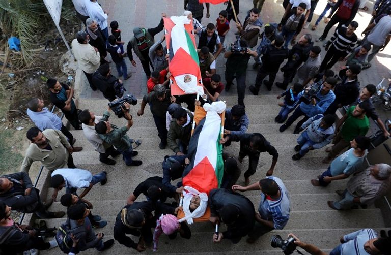 من جنازة الشهداء