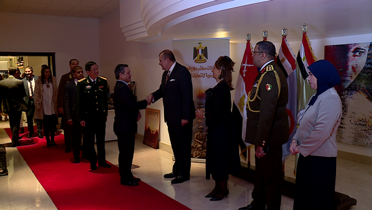 احتفال مكتب الدفاع في السفارة المصرية بالجزائر بذكرى انتصارات أكتوبر المجيدة سفير مصر والمحلق العسكري وحرماهما بالجزائر