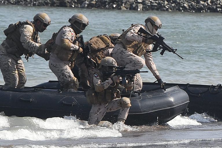 حمد بن محمد الشرقي يشهد العرض العسكري "حصن الاتحاد 4" في الفجيرة