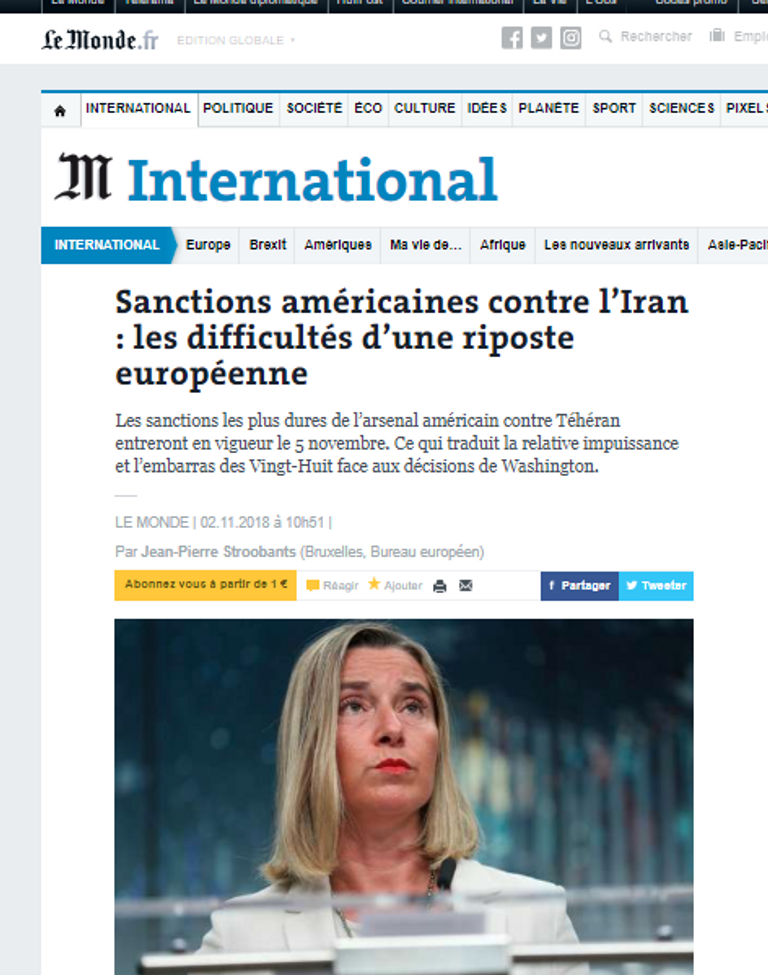 إيران تنتظر الحزمة الثانية من العقوبات الأمريكية