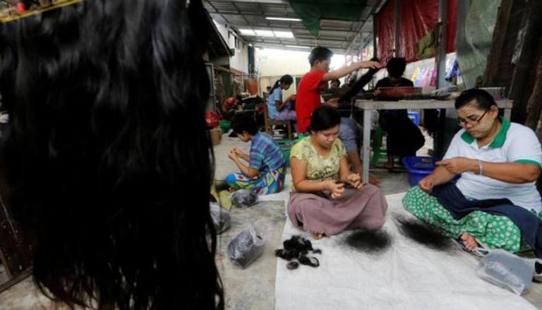 تجارة الشعر المستعار  في ميانمار