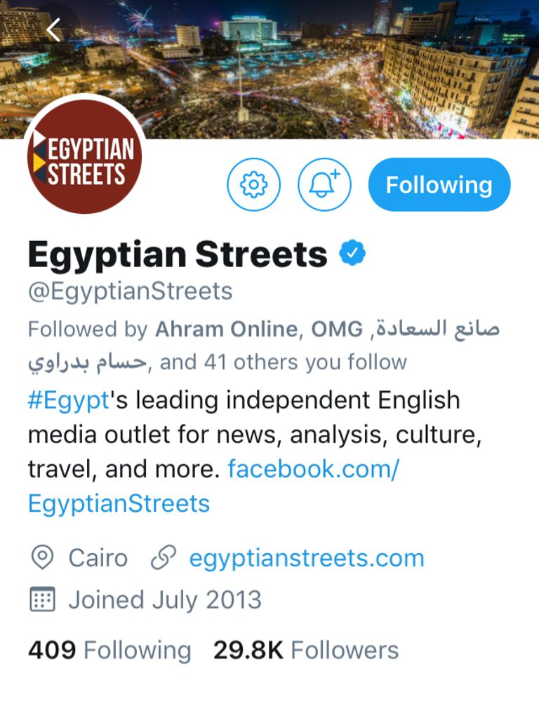 واجهة موقع "شوارع مصرية" - صورة أرشيفية