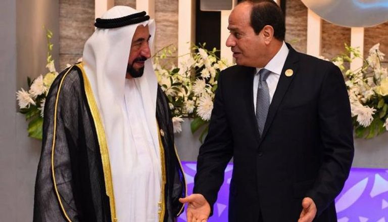 الرئيس المصري يستقبل الشيخ الدكتور سلطان بن محمد القاسمي، عضو المجلس الأعلى حاكم الشارقة
