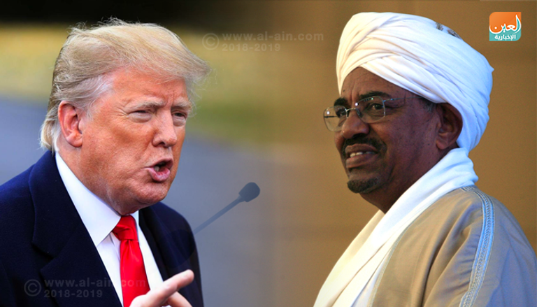 الرئيس السوداني عمر البشير والرئيس الأمريكي دونالد ترامب