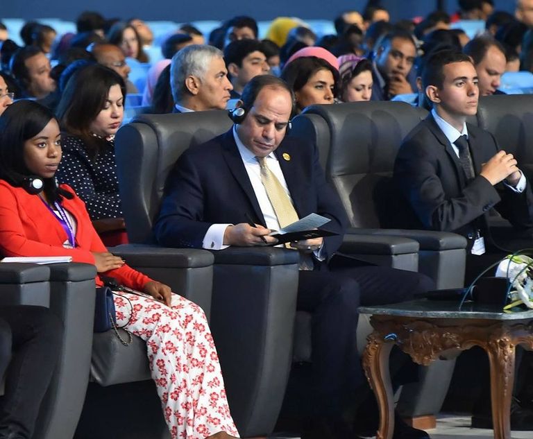 الرئيس المصري عبدالفتاح السيسي خلال المنتدى