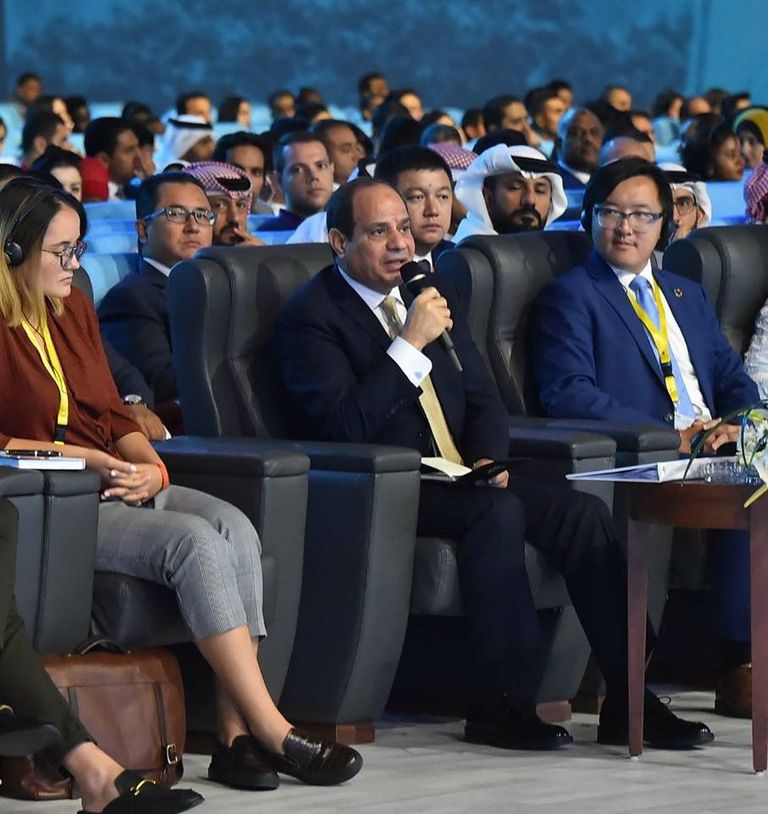الرئيس المصري عبدالفتاح السيسي خلال المنتدى
