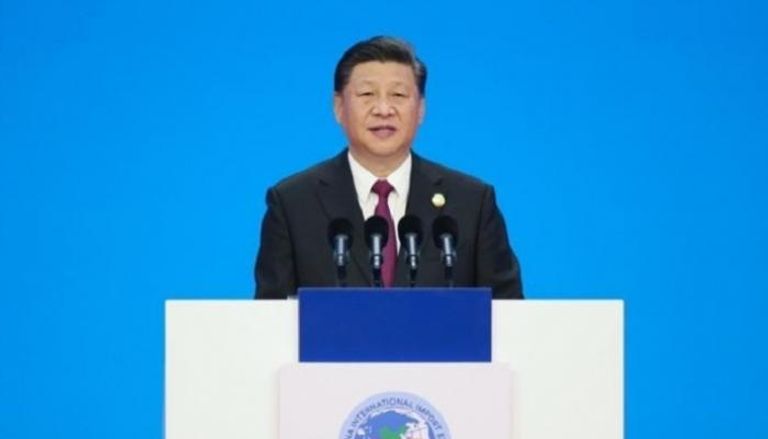 الرئيس الصيني خلال افتتاح المعرض
