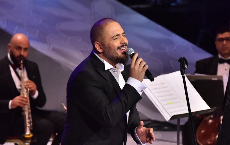 المطرب اللبناني رامي عياش خلال الحفل