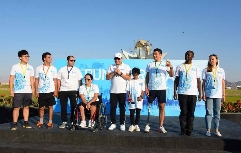 السيسي خلال مشاركته بماراثون السلام