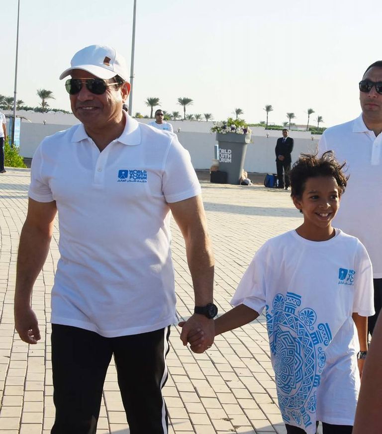 السيسي خلال مشاركته بماراثون السلام