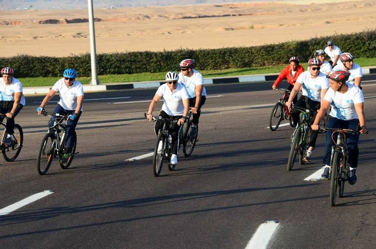 السيسي خلال مشاركته بماراثون السلام