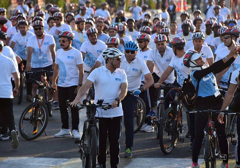 السيسي خلال مشاركته بماراثون السلام