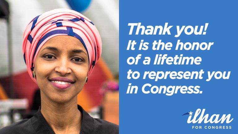 إلهان عمر تسطر تاريخا جديدا بعضويتها في الكونجرس- أ.ف.ب