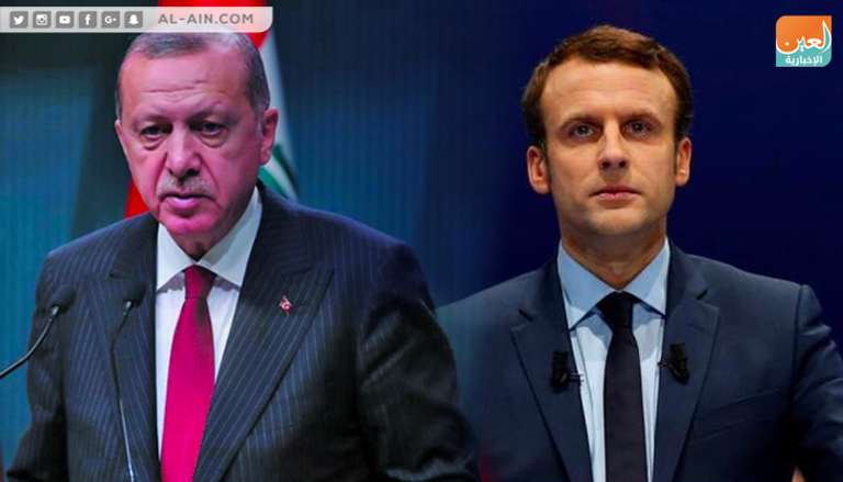 الرئيس الفرنسي إيمانويل ماكرون ورئيس تركيا رجب أردوغان