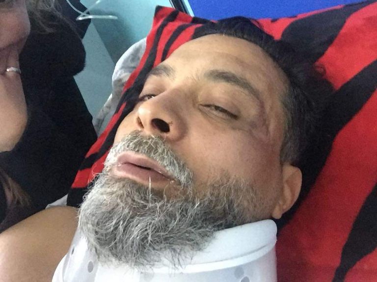 يونس قنديل بعد الاعتداء عليه