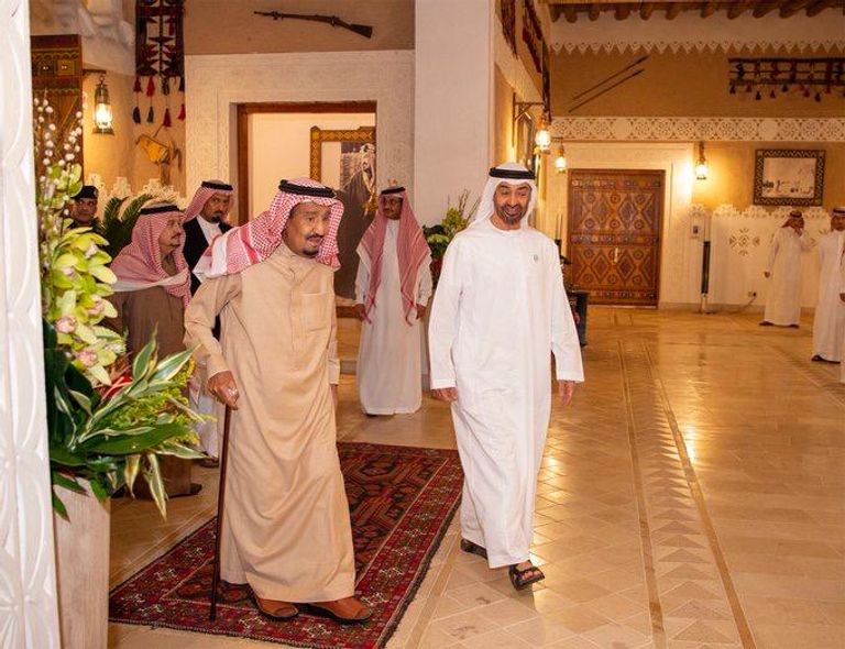 الملك سلمان بن عبدالعزيز آل سعود والشيخ محمد بن زايد آل نهيان