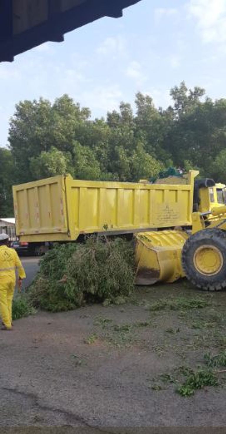 جانب من آثار السيول التي شهدتها الكويت