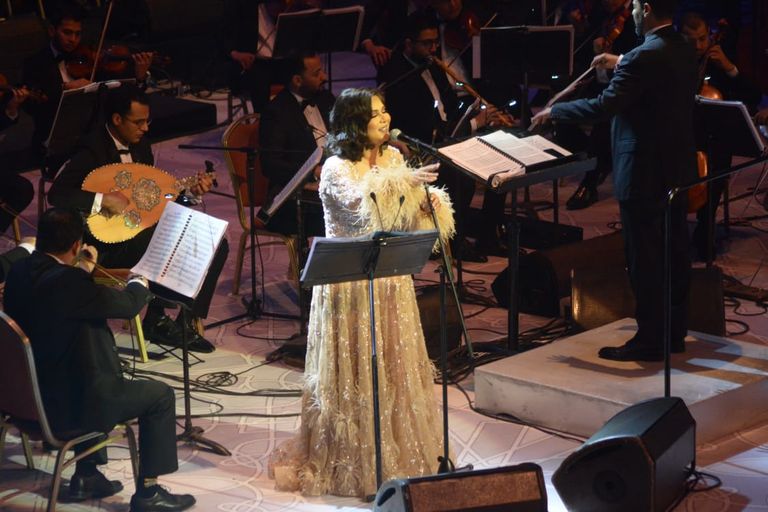 المطربة الكويتية نوال في حفل مهرجان الموسيقى العربية