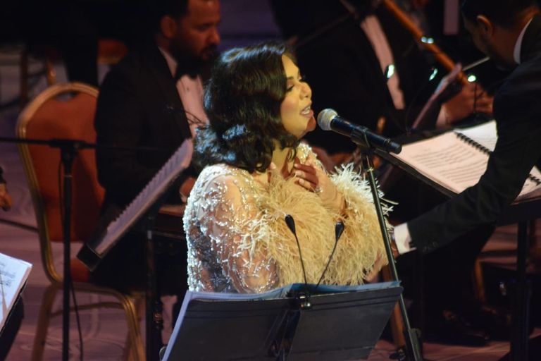 المطربة الكويتية نوال في حفل مهرجان الموسيقى العربية