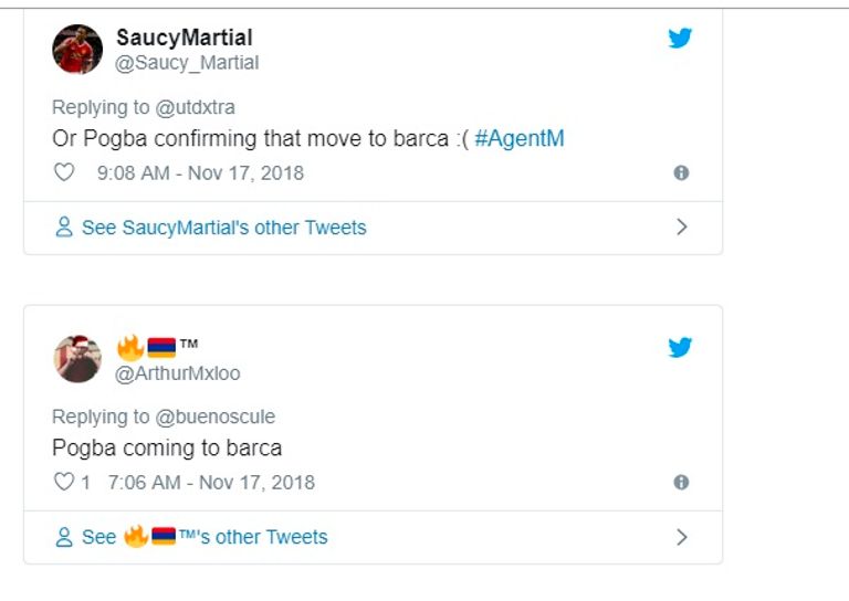 تغريدات جمهور يونايتد ميسي وبوجبا في دبي