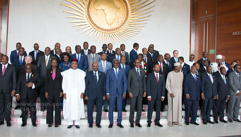 صورة تذكارية لرؤساء الدول والحكومات خلال القمة الأفريقية بأديس أبابا اليوم
