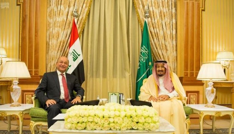 الملك سلمان بن عبدالعزيز آل سعود والرئيس برهم صالح