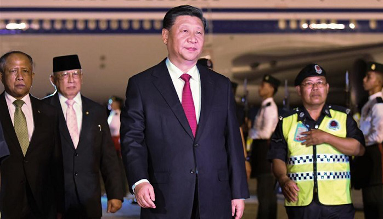  الرئيس الصيني لدى وصوله بروناي