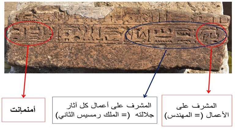 اكتشاف كتل حجرية أثرية لمهندس أعمال رمسيس الثاني بالمطرية