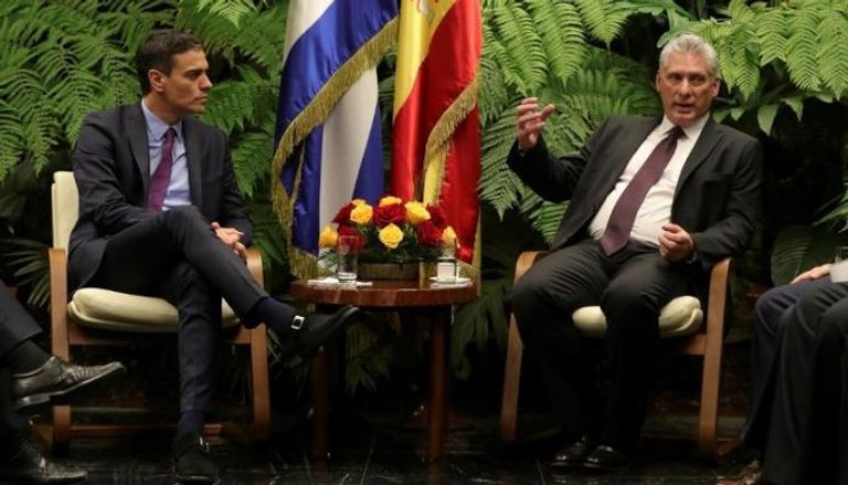 رئيس الوزراء الإسباني خلال لقائه رئيس كوبا