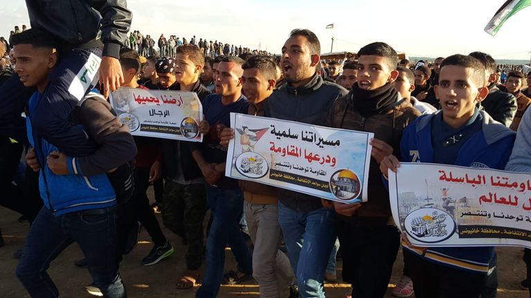 جانب من مسيرات العودة في قطاع غزة