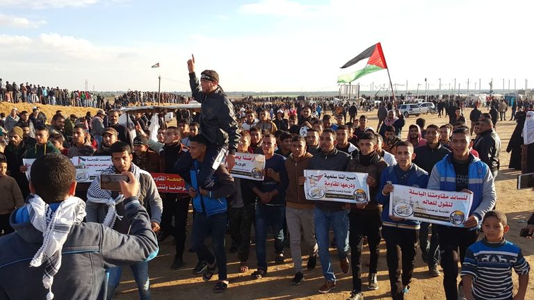 جانب من مسيرات العودة في قطاع غزة