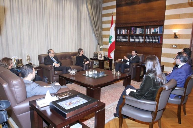 الحريري خلال لقائه وزيرة الاستثمار المصرية