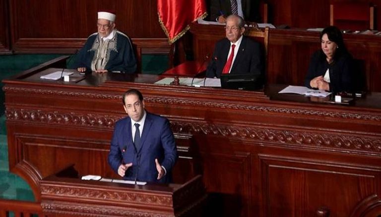 يوسف الشاهد خلال تقديمه بيان الحكومة أمام البرلمان التونسي