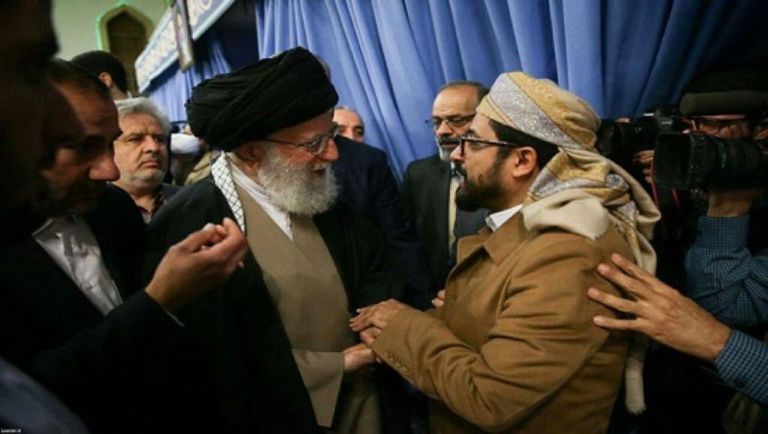 وفد مليشيا الحوثي إلى جوار حفيد الخميني