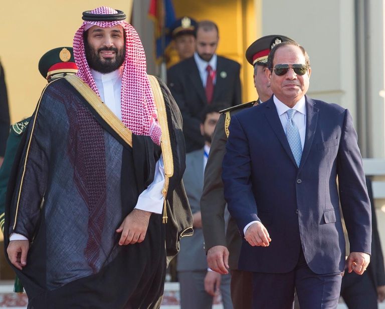 ولي العهد السعودي يغادر القاهرة والسيسي في وداعه