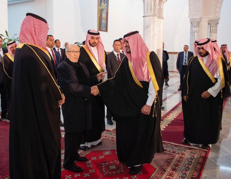 الرئيس التونسي في استقبال ولي العهد السعودي