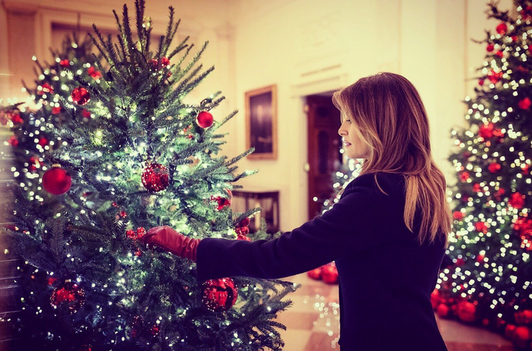 ميلانيا تشرف على زينة أعياد الميلاد في البيت الأبيض ميلانيا ترامب تكشف عن زينة الكريسماس في البيت الأبيض