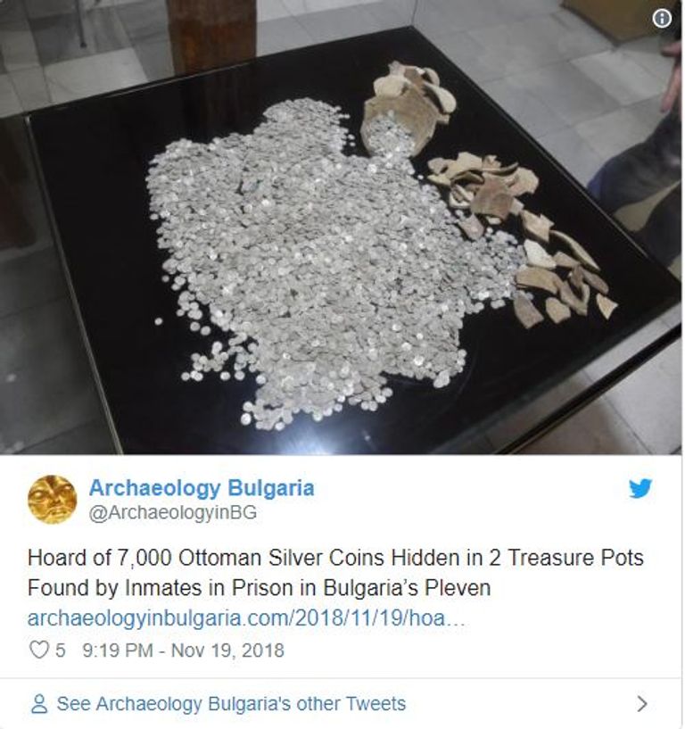 العثور على كنز عثماني ضخم بأحد سجون بلغاريا