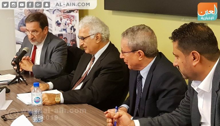 جانب من ندوة باريس حول اليمن وكلمة الخبير القانوني الدولي فرانسوا غوش الدكتور فرانسوا غوش خلال كلمته بندوة باريس حول اليمن