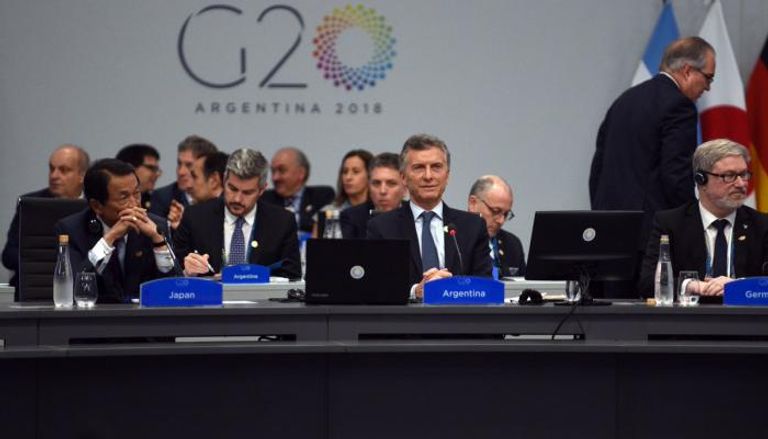 الرئيس الأرجنتيني خلال افتتاحه أعمال قمة مجموعة العشرين