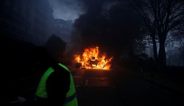 جانب من مظاهرات أصحاب السترات الصفراء في باريس - أرشيفية