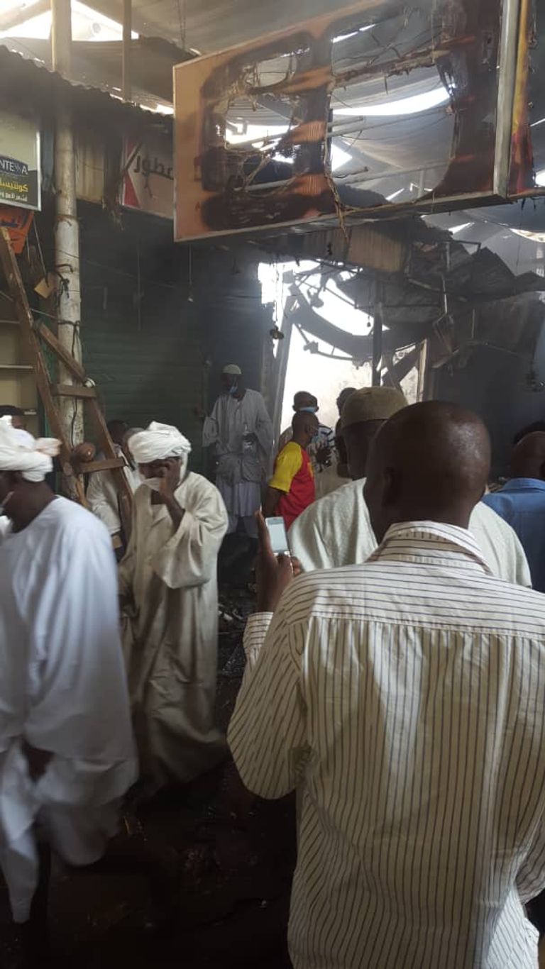 حريق كبير بسوق أم درمان بالعاصمة السودانية